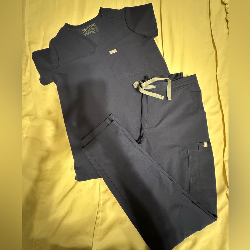 Figs Navy Blue Scrub Set